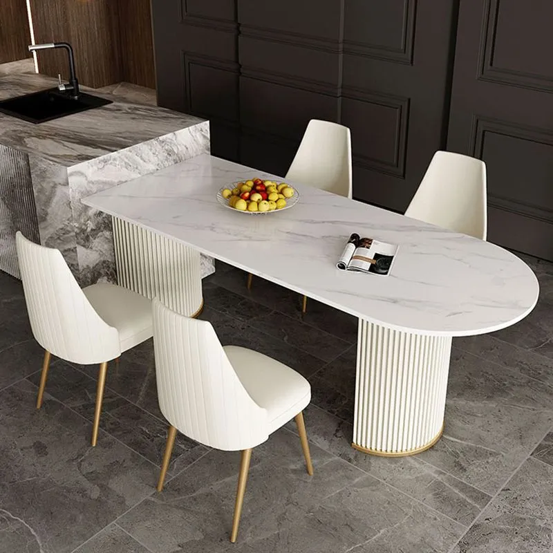 Strak Sintered Stone Dining Table Double Pedestal Table Dining Room 55