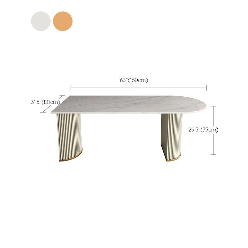 Strak Sintered Stone Dining Table Double Pedestal Table Dining Room 55