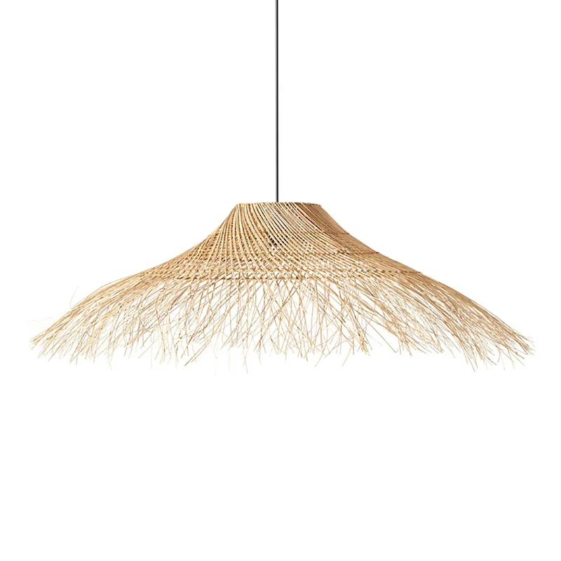 Strohoed rotan plafondlamp Moderne enkele houten hangende hanglamp voor restaurant