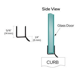 Swinging Shower Door Dual Durometer VINYL Seal and Wipe - Black