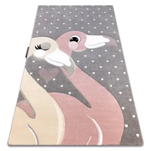 Tapijt PETIT FLAMINGOS Flamingo's HARTJES grijskleuring 200x290 cm