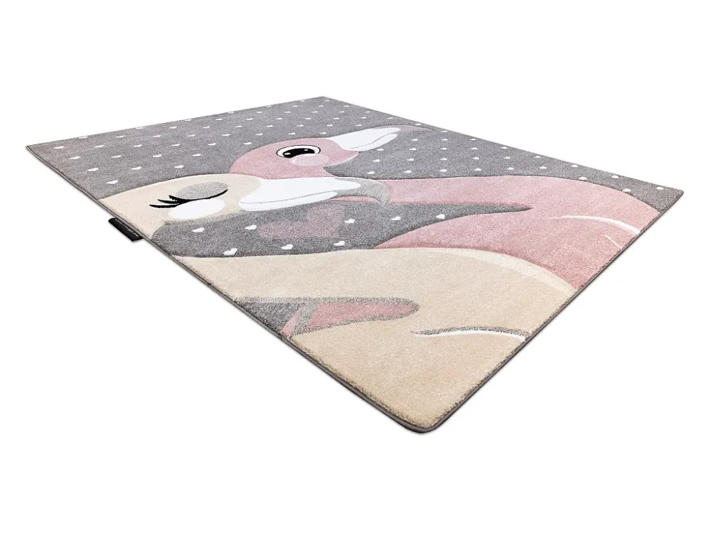 Tapijt PETIT FLAMINGOS Flamingo's HARTJES grijskleuring 200x290 cm