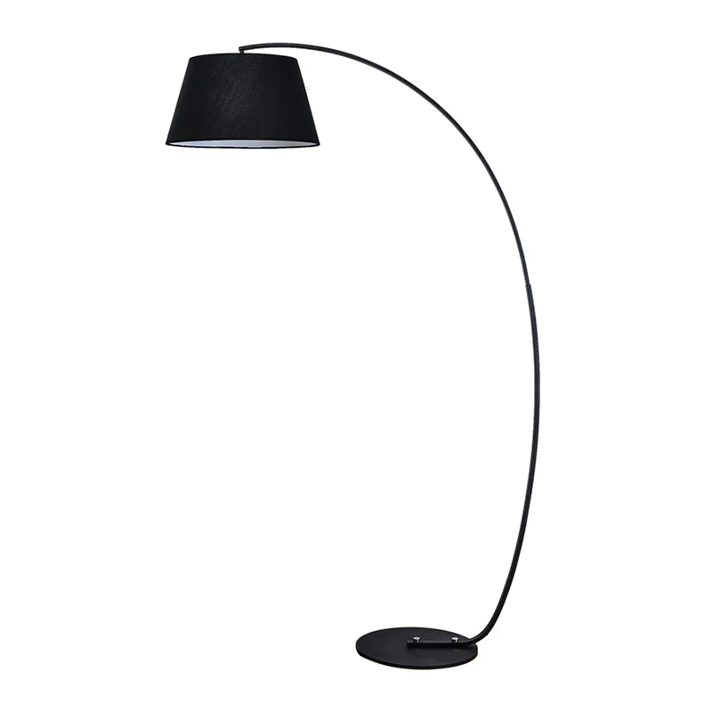 Taps toelopende trommelvormige stof staande lamp Retro enkele woonkamer gebogen vloerlamp