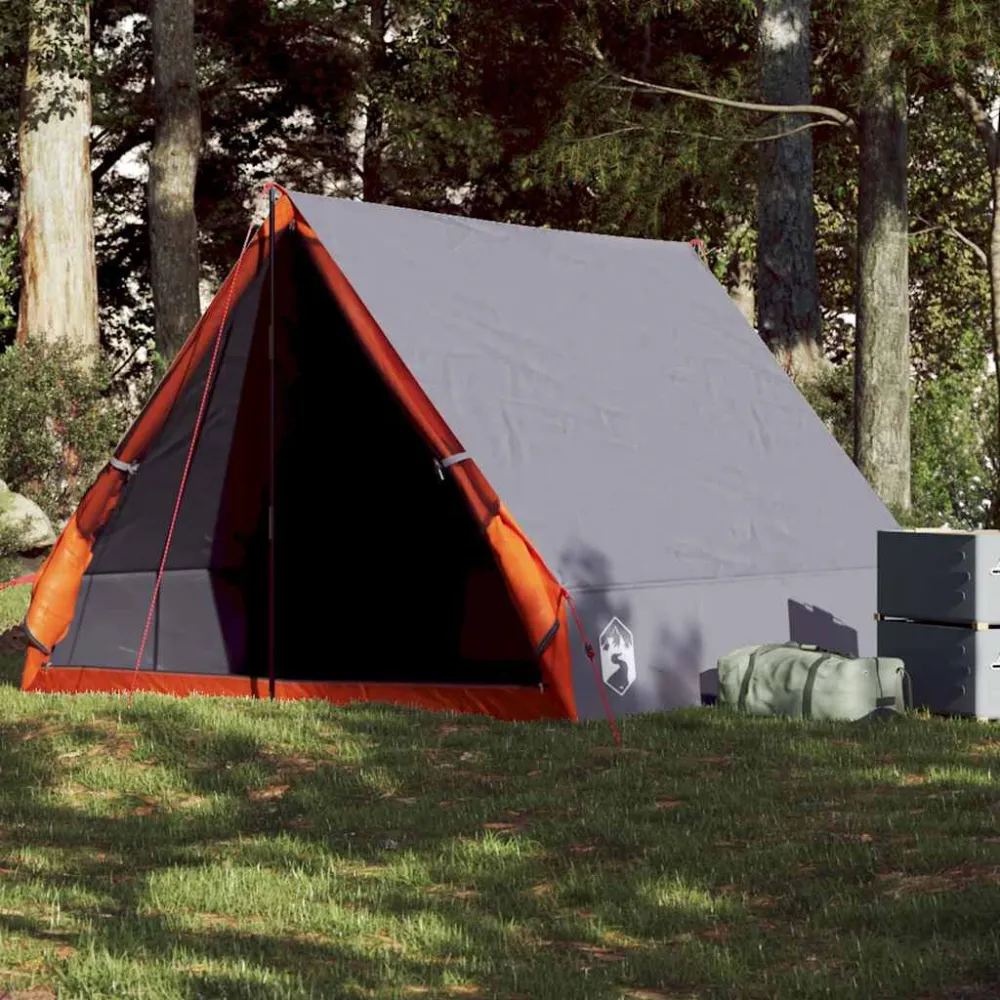 Tent -frame 2-persoons waterdicht grijs en oranje