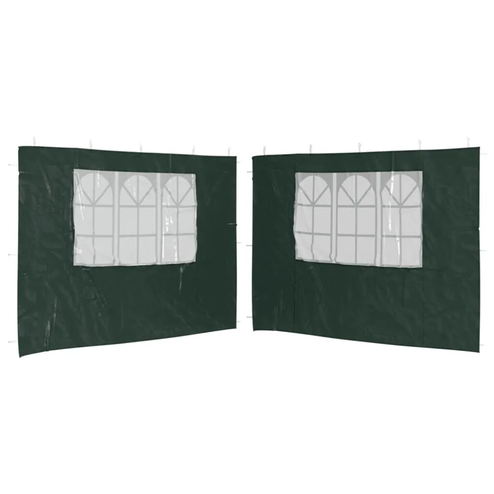 Tentwanden met raam PE groen 2 st