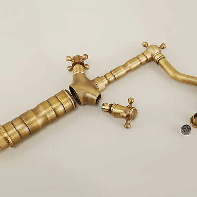 Traditional Kitchen Faucet Brass High Arc Gold Regulier Kitchen Faucets Double Handle