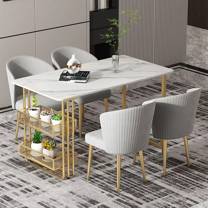 Traditional Luxury Dining Table Metal Double Verguld Pedestal Table Storage 47