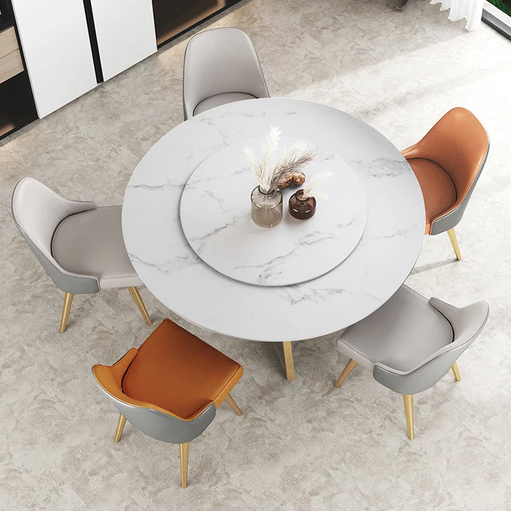 Traditional Verfijnd Round Double Pedestal Home Furniture Stone Dining Table 31