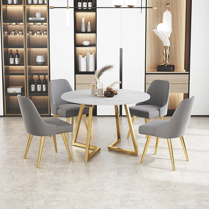 Traditional Verfijnd Round Double Pedestal Home Furniture Stone Dining Table 31