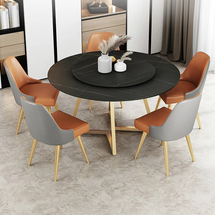 Traditional Verfijnd Round Double Pedestal Home Furniture Stone Dining Table 31
