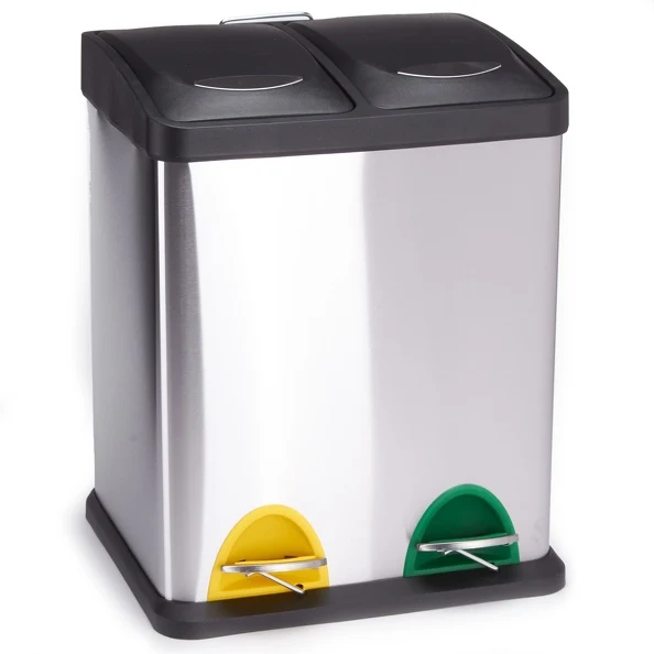 Tri-selective pedal bin 2 extensief buckets gray color