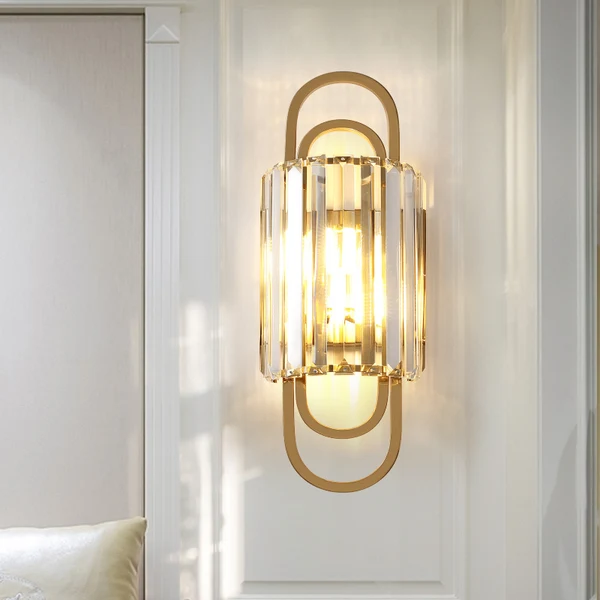 Tri-Sided Glaswerk Rods Cylinder Wall Lamp Contemporary 2 Lights Gold Sconce Light Fixture Bedroom