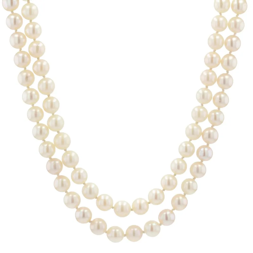 Tweeling row cultured pearl necklace