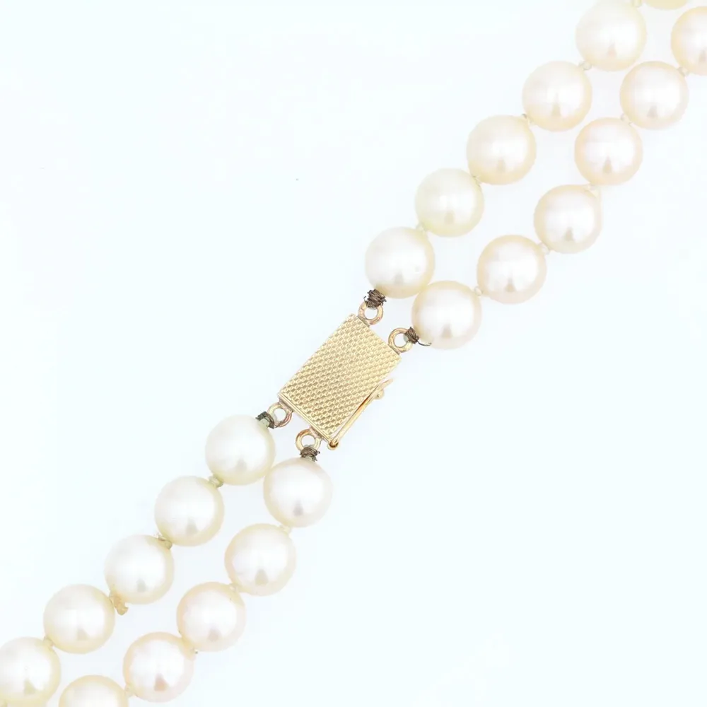 Tweeling row cultured pearl necklace