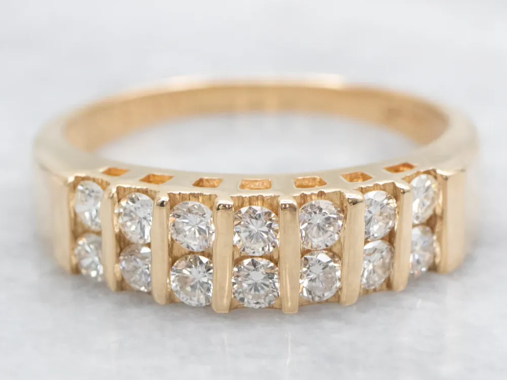 Tweemaal Row Diamond Wedding Band