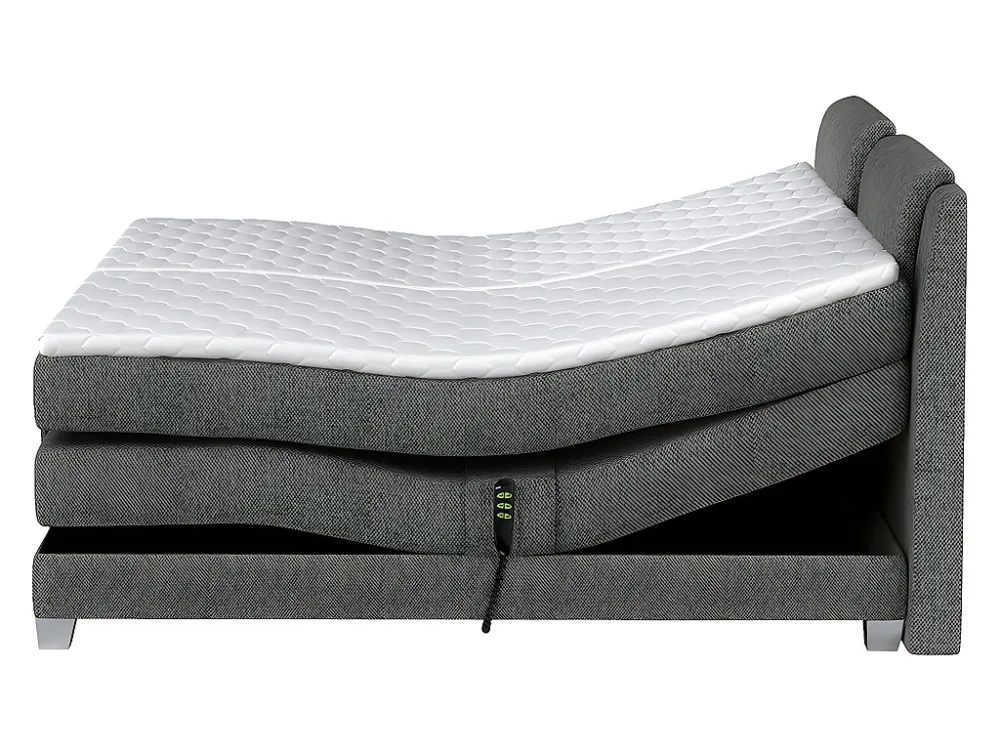 Tweepersoons boxspring met elektrische bedbodem Zwak grijs