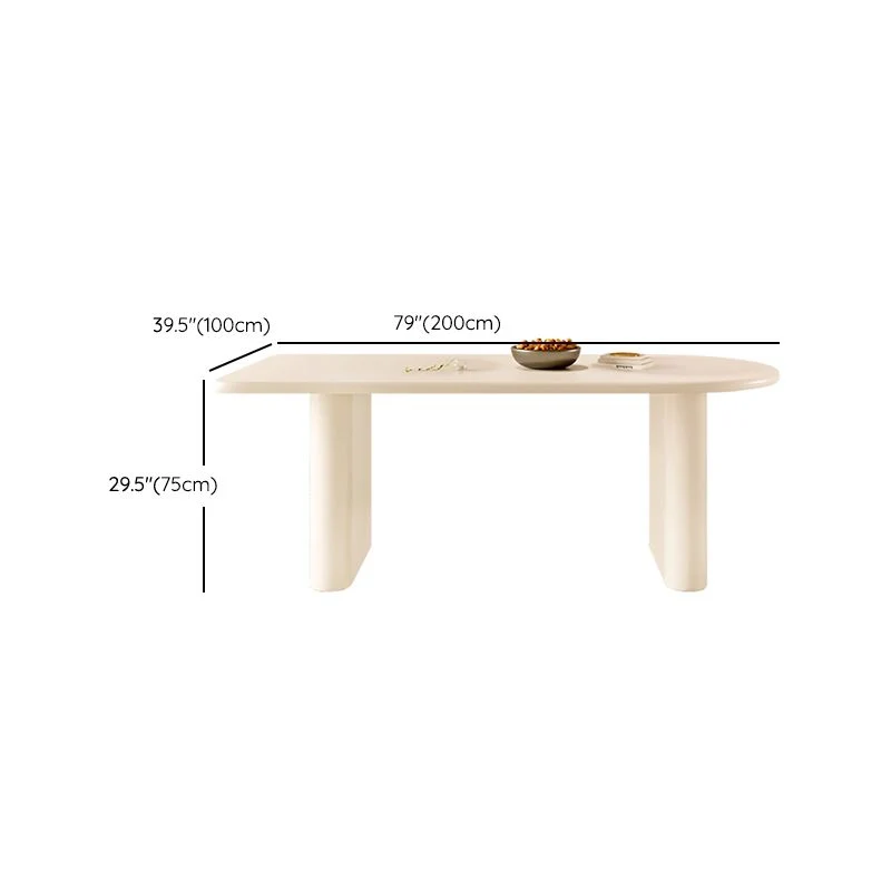 Tweevoudig Pedestal Dining Table Solid Wood Dining Table White Dining Room 55