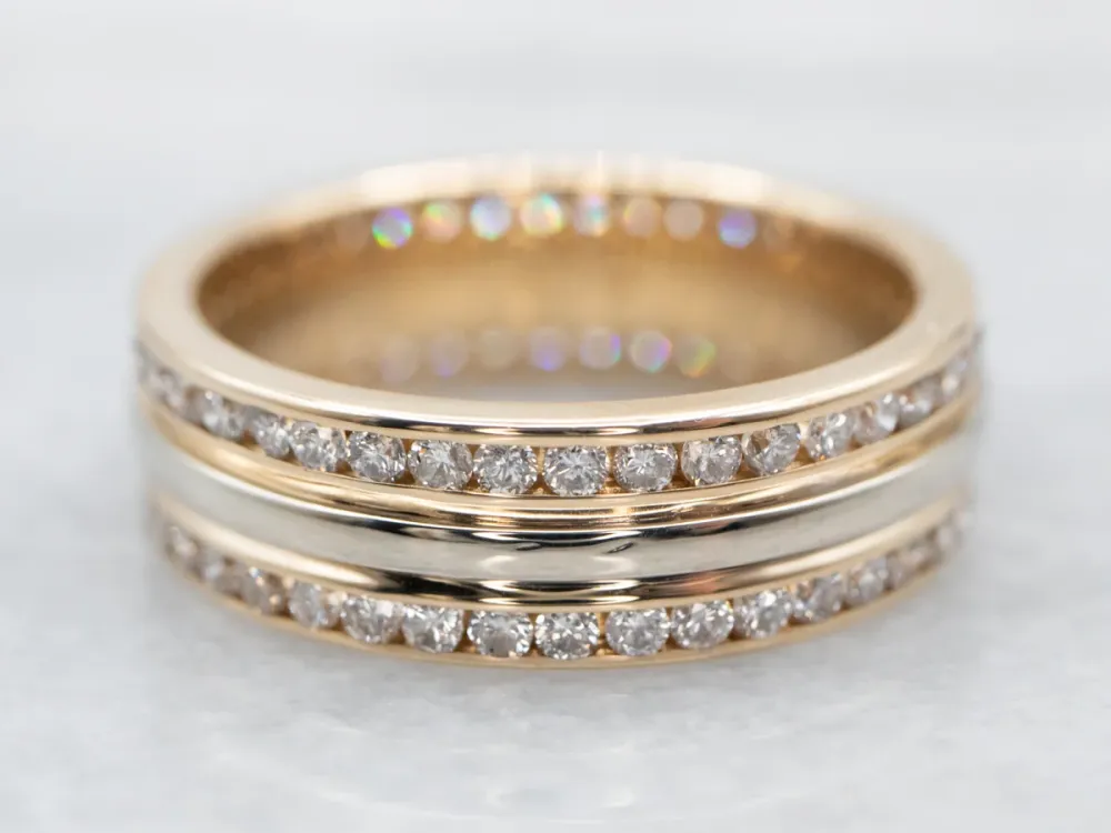 Tweevoudig Row Diamond Eternity Band