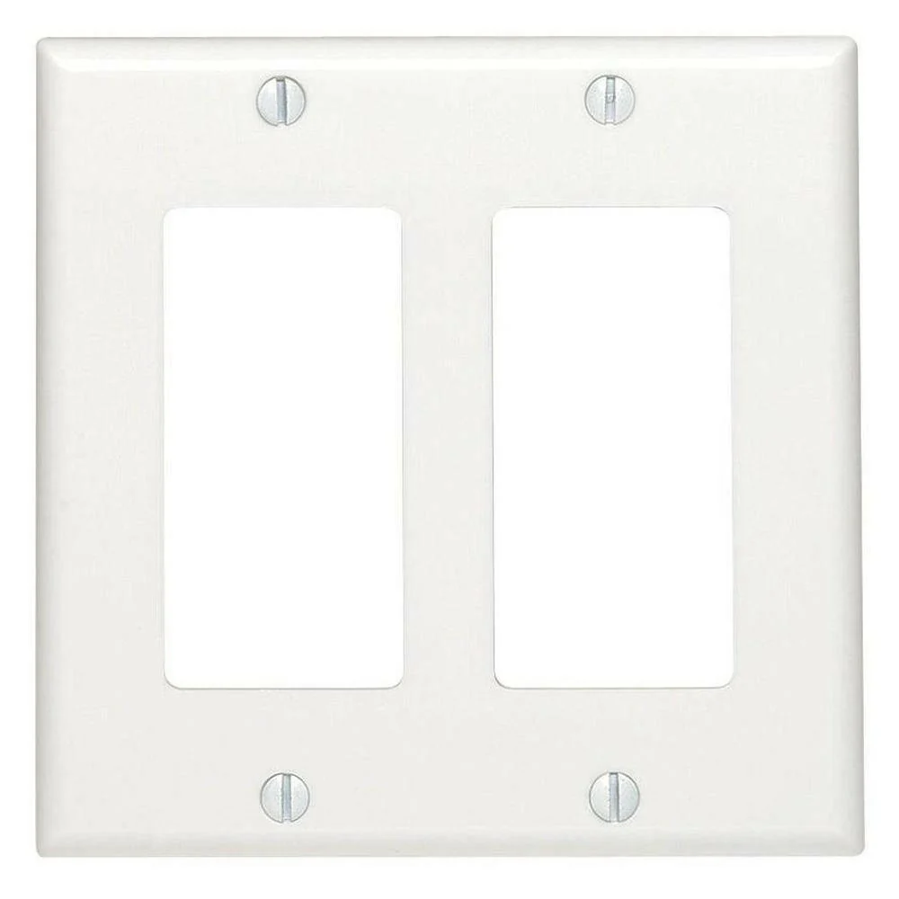 Two Gang DECO Wall Plate – klassiek, White)