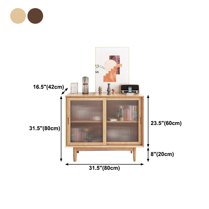 Two Glaswerk Doors Buffet Server Wood Simple Style Kitchen Server Dining Room 31l
