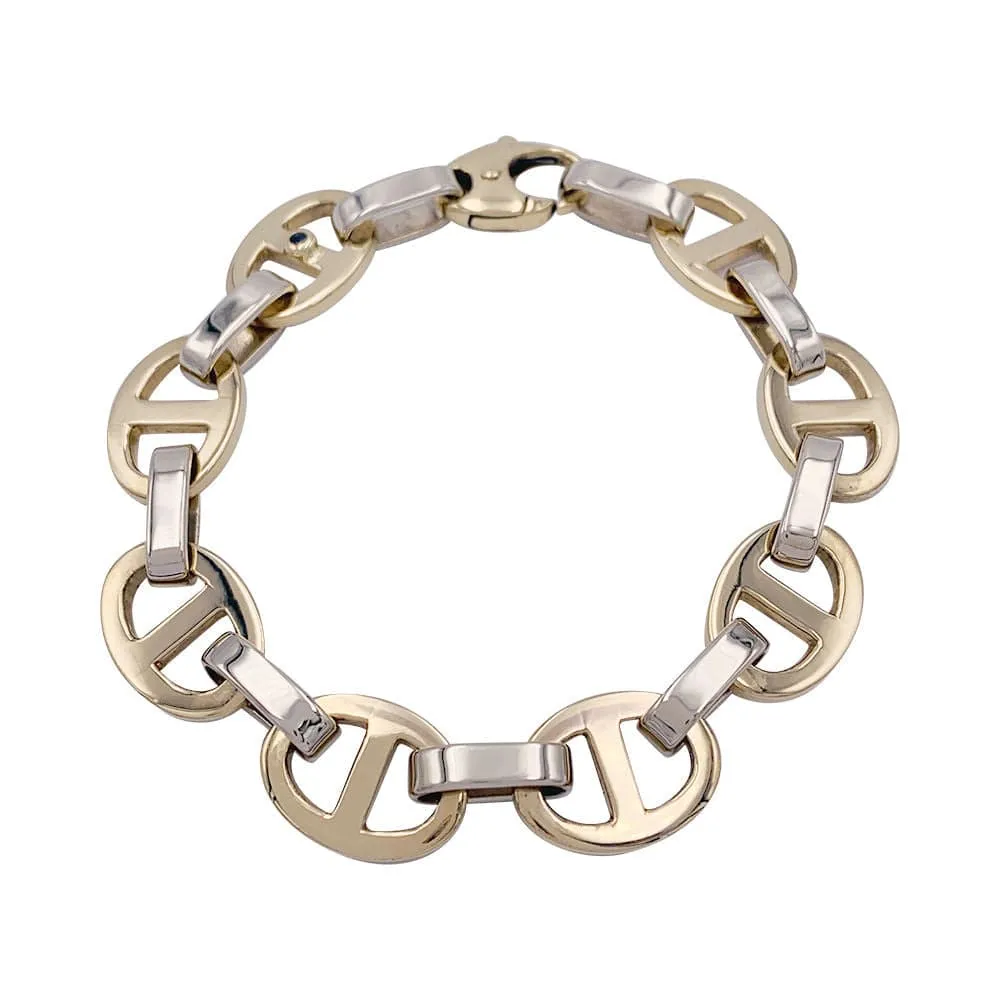 Two gold marine mesh bracelet.