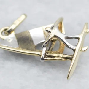Two Tone Gold Windsurfer Charm
