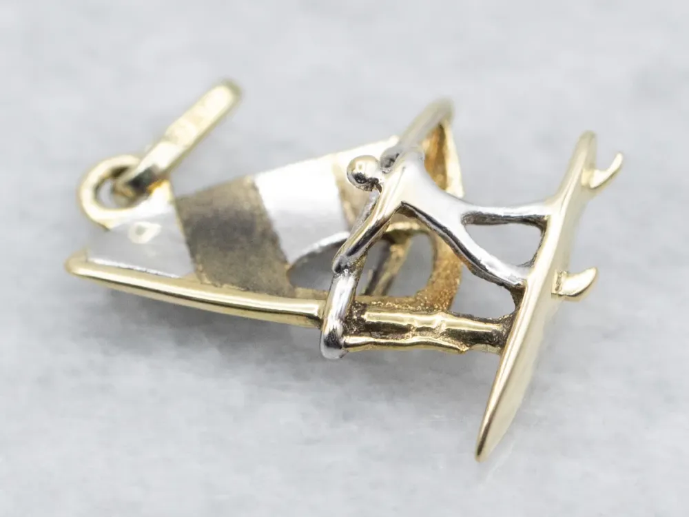 Two Tone Gold Windsurfer Charm