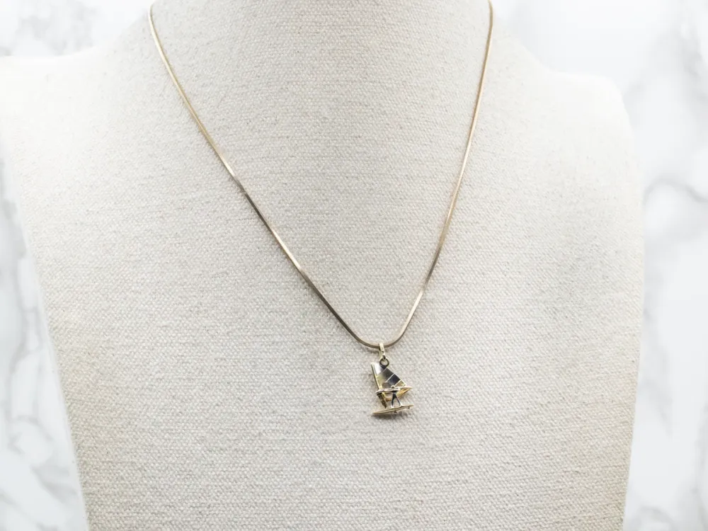 Two Tone Gold Windsurfer Charm