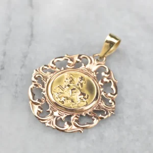 Two Tone Gouden Saint George Medallion