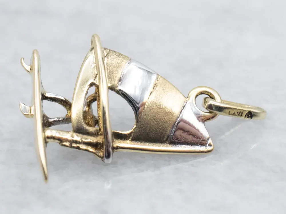 Two Tone Verguld Windsurfer Charm
