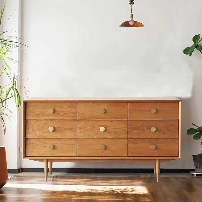 Ultra-Modern Double Dresser Horizontal Massief Wood Storage Chest Dresser Bedroom 63l