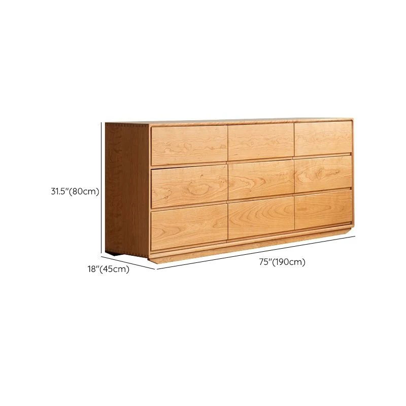 Ultra-Modern Double Dresser Massief Pine Horizontal Storage Chest Dresser Bedroom 63l