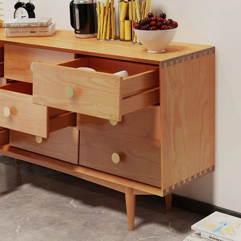 Ultra-Modern Duo Dresser Horizontal Solid Wood Storage Chest Dresser Bedroom 63l
