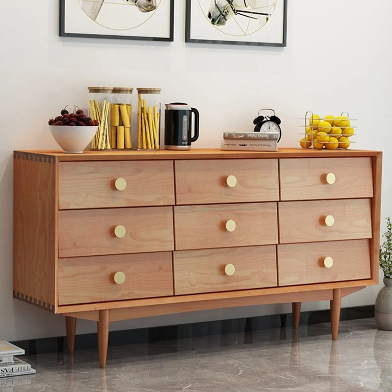 Ultra-Modern Duo Dresser Horizontal Solid Wood Storage Chest Dresser Bedroom 63l