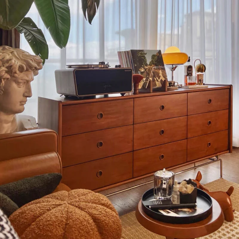 Ultra-Modern Horizontal Dubbel Dresser Solid Wood Storage Chest Dresser Bedroom 47l