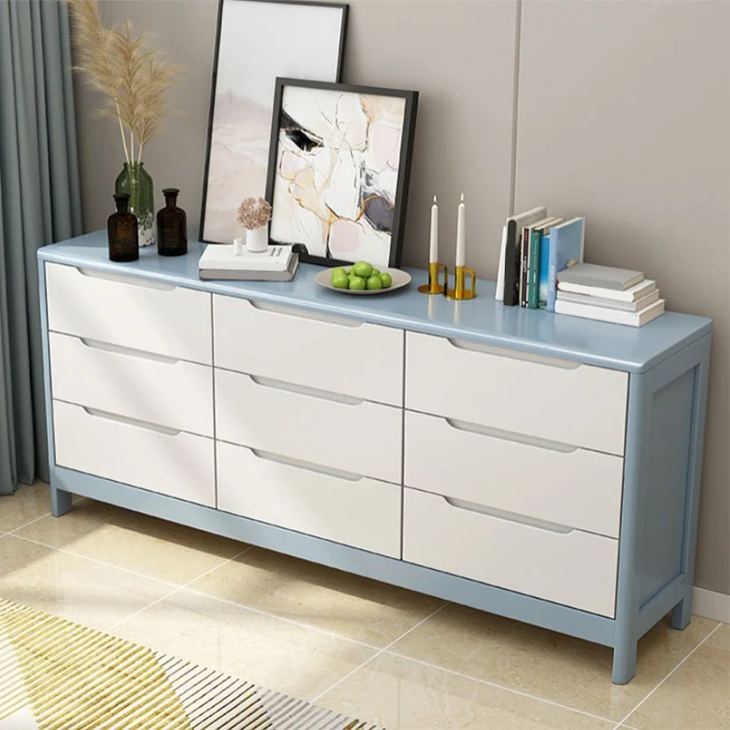 Ultra-Modern Rubberwood Dubbel Dresser Horizontal Storage Chest Dresser Bedroom 31l