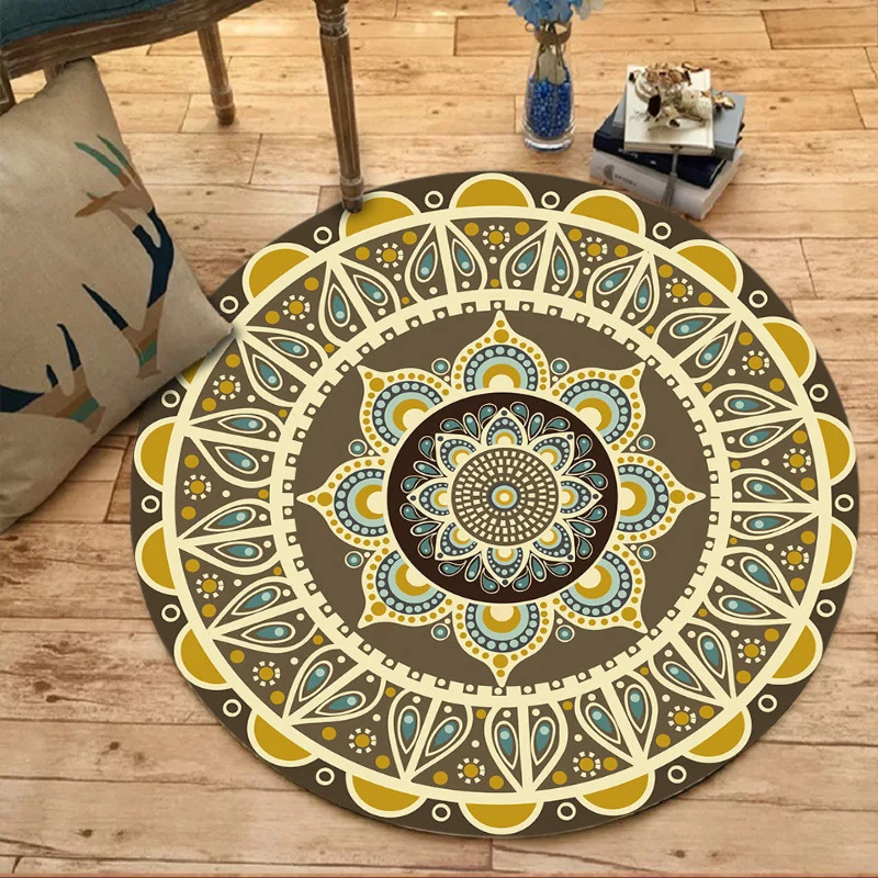 Unique Floral Pattern Rug Mosgroen and Red Mediterranean Rug Flannel Non-Slip Backing Washable Carpet Living Room Red