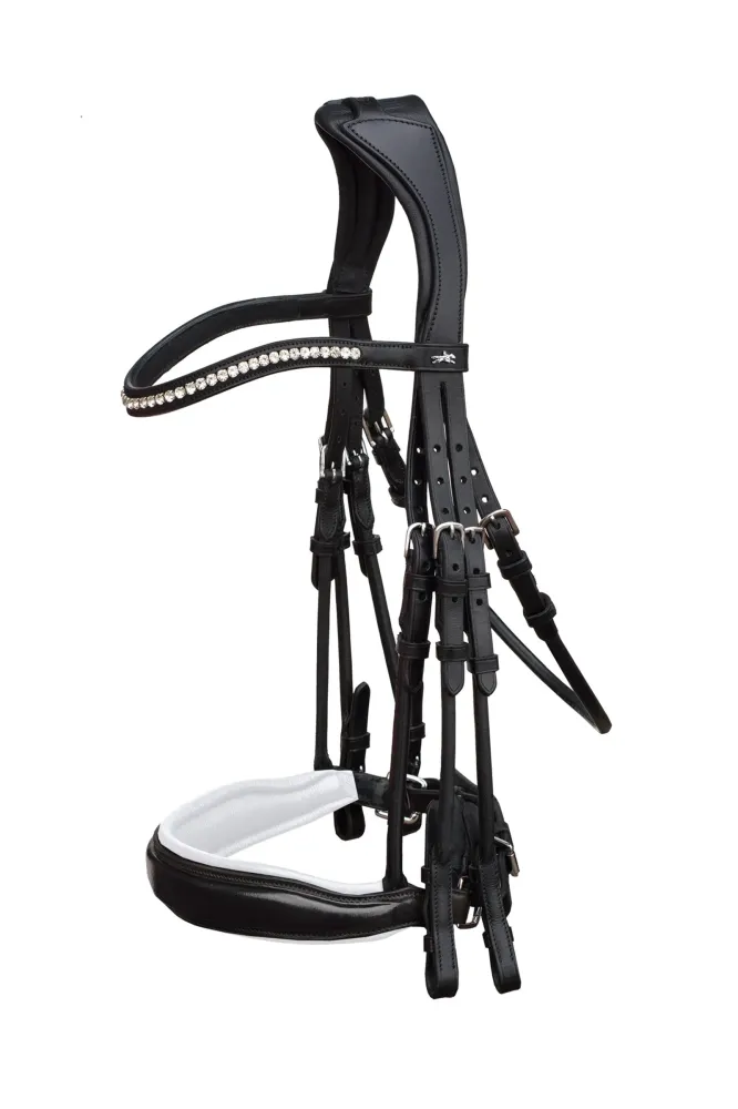 Venice Double Bridle Black/Patent Grey F