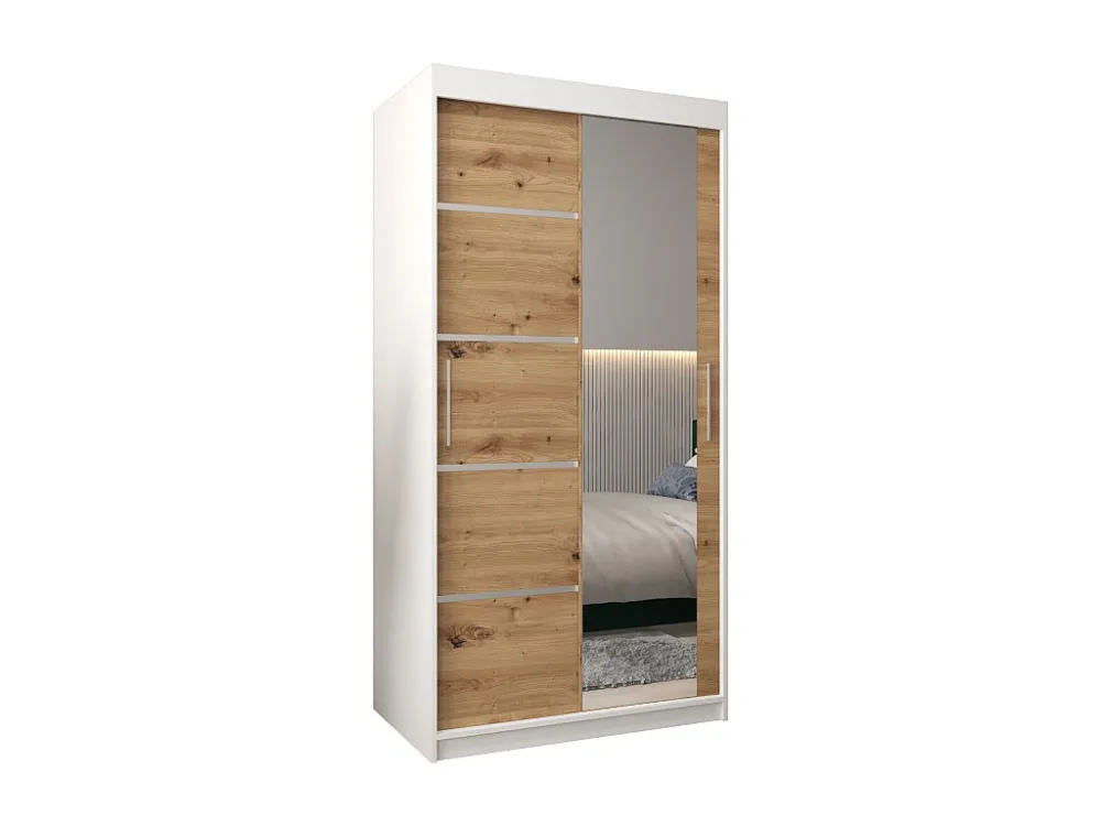 VERONA 2 KLEDINGKAST MET SCHUIFDEUREN 200/100/62 2 deuren (wit/artisan)