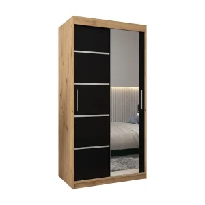 VERONA 2 KLEDINGKAST MET SCHUIFDEUREN 200/100/62 2 deuren (artisan/zwart)