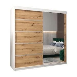 VERONA 2 KLEDINGKAST MET SCHUIFDEUREN 200/200/62 2 deuren (wit/artisan)