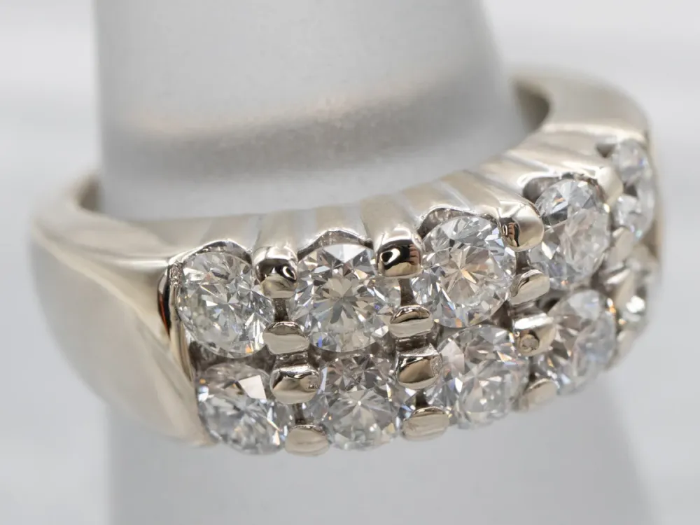 Vintage Dubbel Row Diamond Band