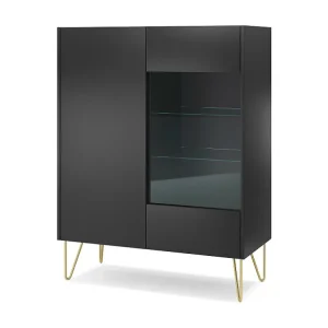 Vitrinekast HARMONY SC97 2D 97x37x122 Zwart