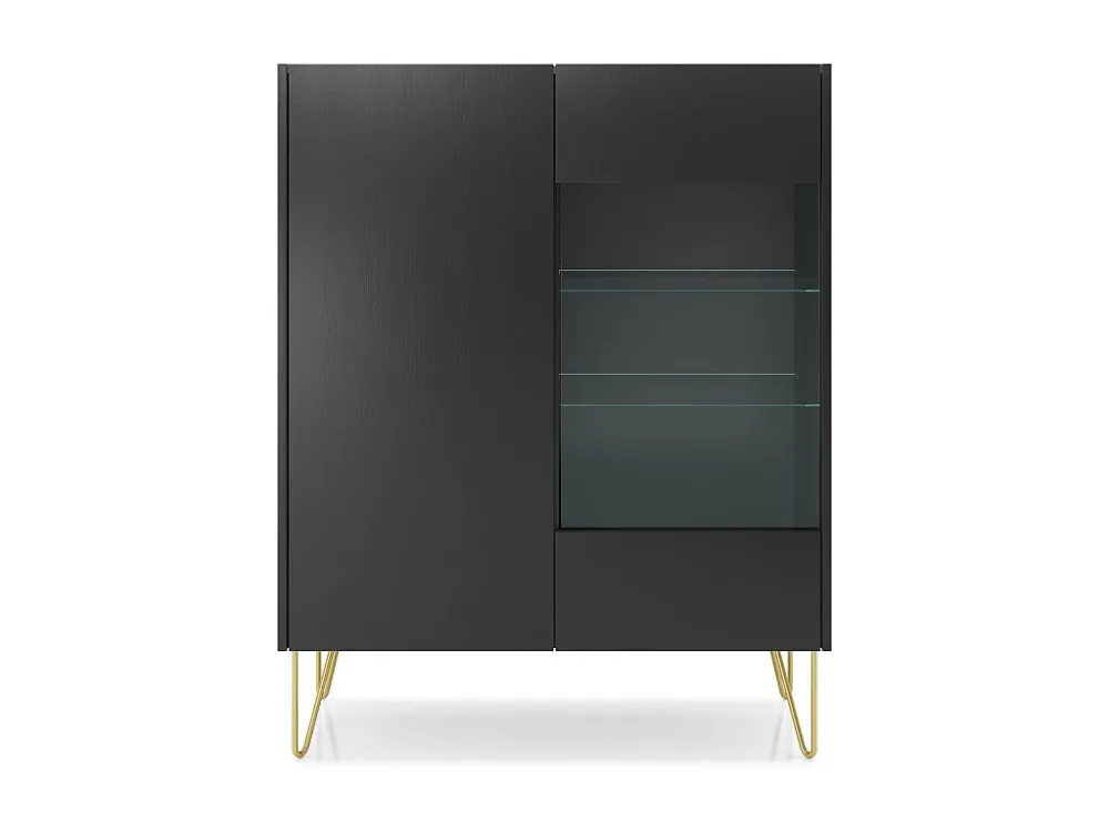 Vitrinekast HARMONY SC97 2D 97x37x122 Zwart