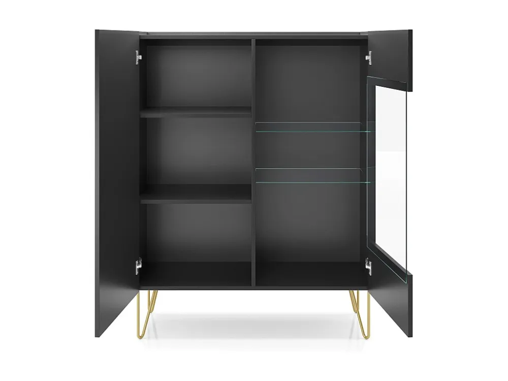 Vitrinekast HARMONY SC97 2D 97x37x122 Zwart