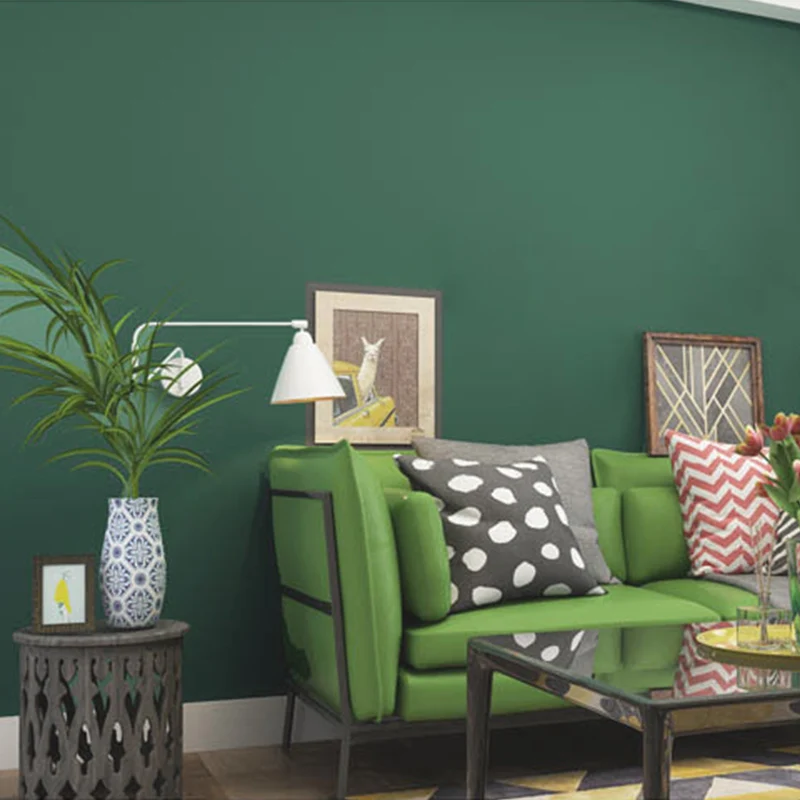 Vlekbestendig effen behangrol vliesdoek Eenvoud muurkunst voor slaapkamer