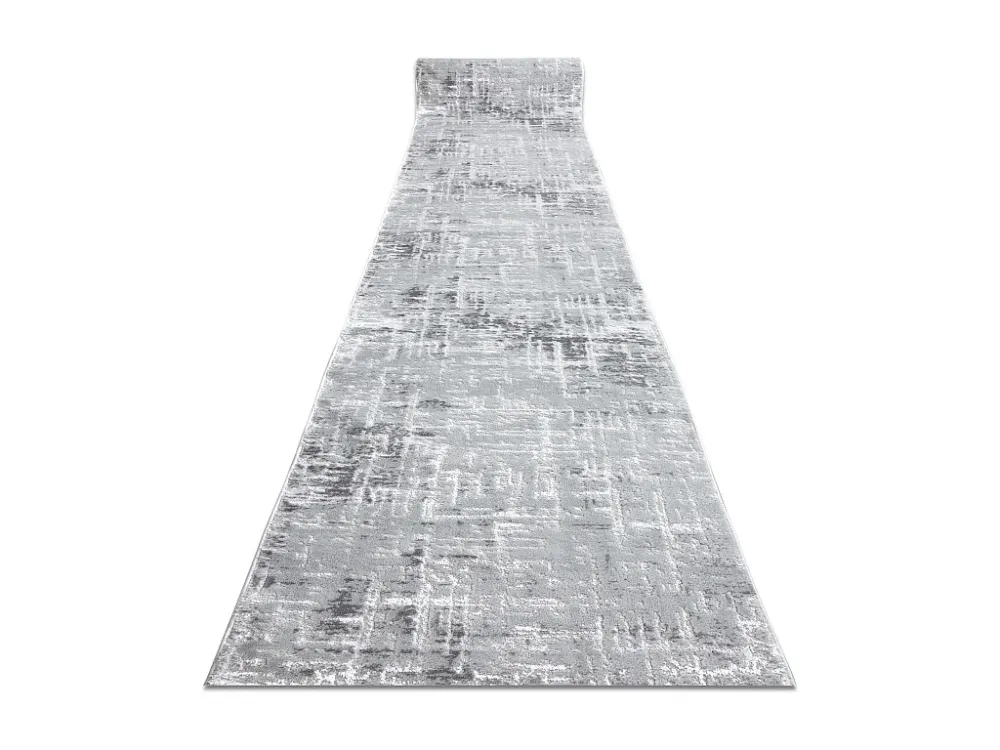 Vloerbekleding Structureel MEFE 8722 twee poolhoogte , grijskleuring / 100x500 cm