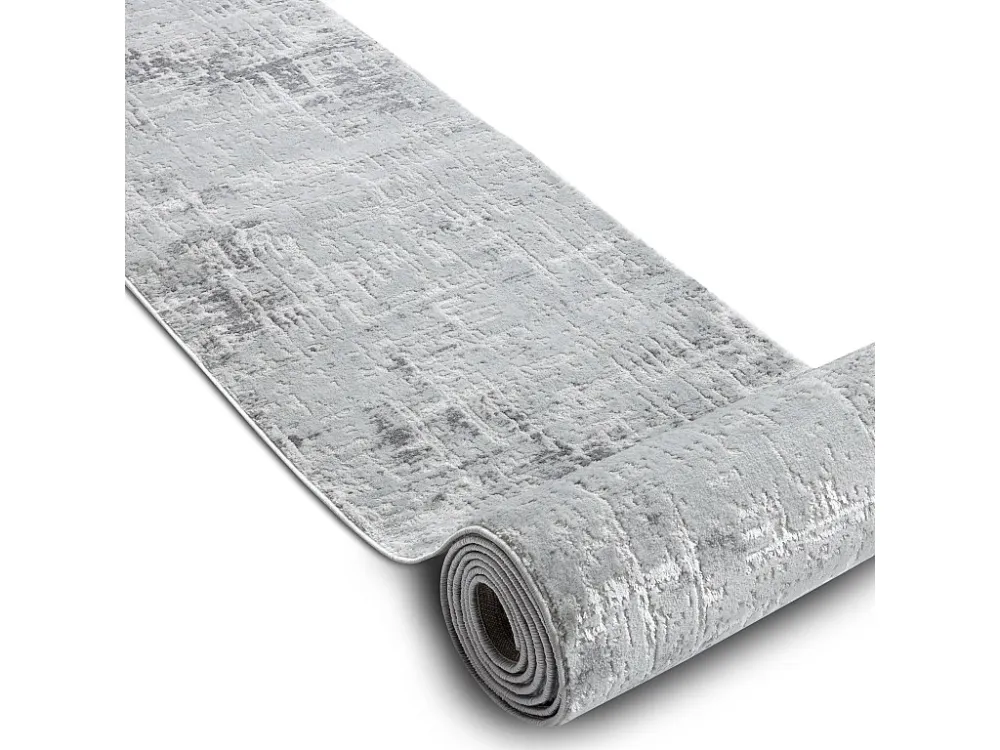 Vloerbekleding Structureel MEFE 8722 twee poolhoogte , grijskleuring / 100x500 cm