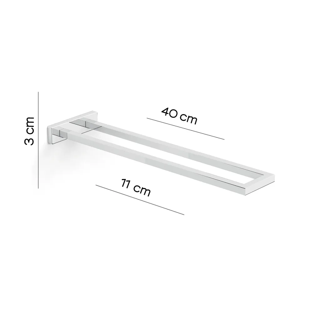 Wall-mounted two-arm towel holder Gedy model Elba - Chroom