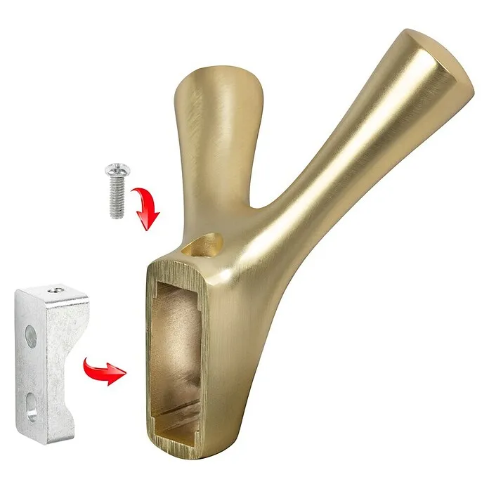 Walteco Jashaak 1 x Amiso II kledinghaak, 2 x schroeven, 2 x pluggen - l x b x h: 76 x 48 x 92 mm, Aantal haken: 2 st., Me...